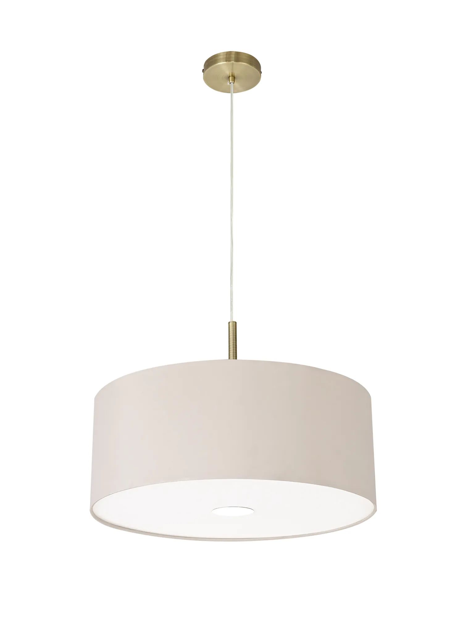Baymont 50cm 3 Light Pendant Antique Brass, Nude Beige/Moonlight, Frosted Diffuser DK0404  Deco Baymont AB NU